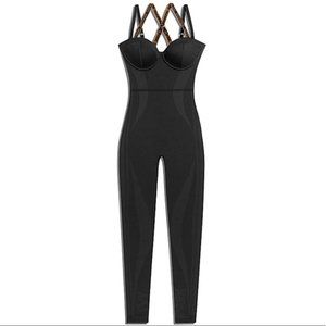 IVY PARK Black Knit Catsuit Size Small
